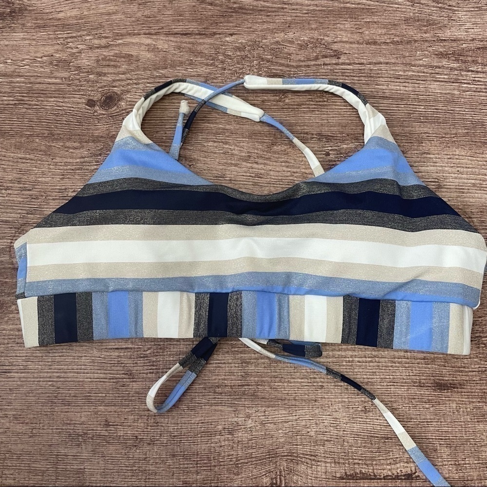 PilyQ Striped Bikini Top Size Small